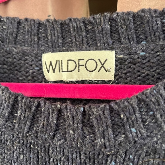 COPY - WildFox after party distressed navy wool blend long sleeve sweater - Picture 4 of 4